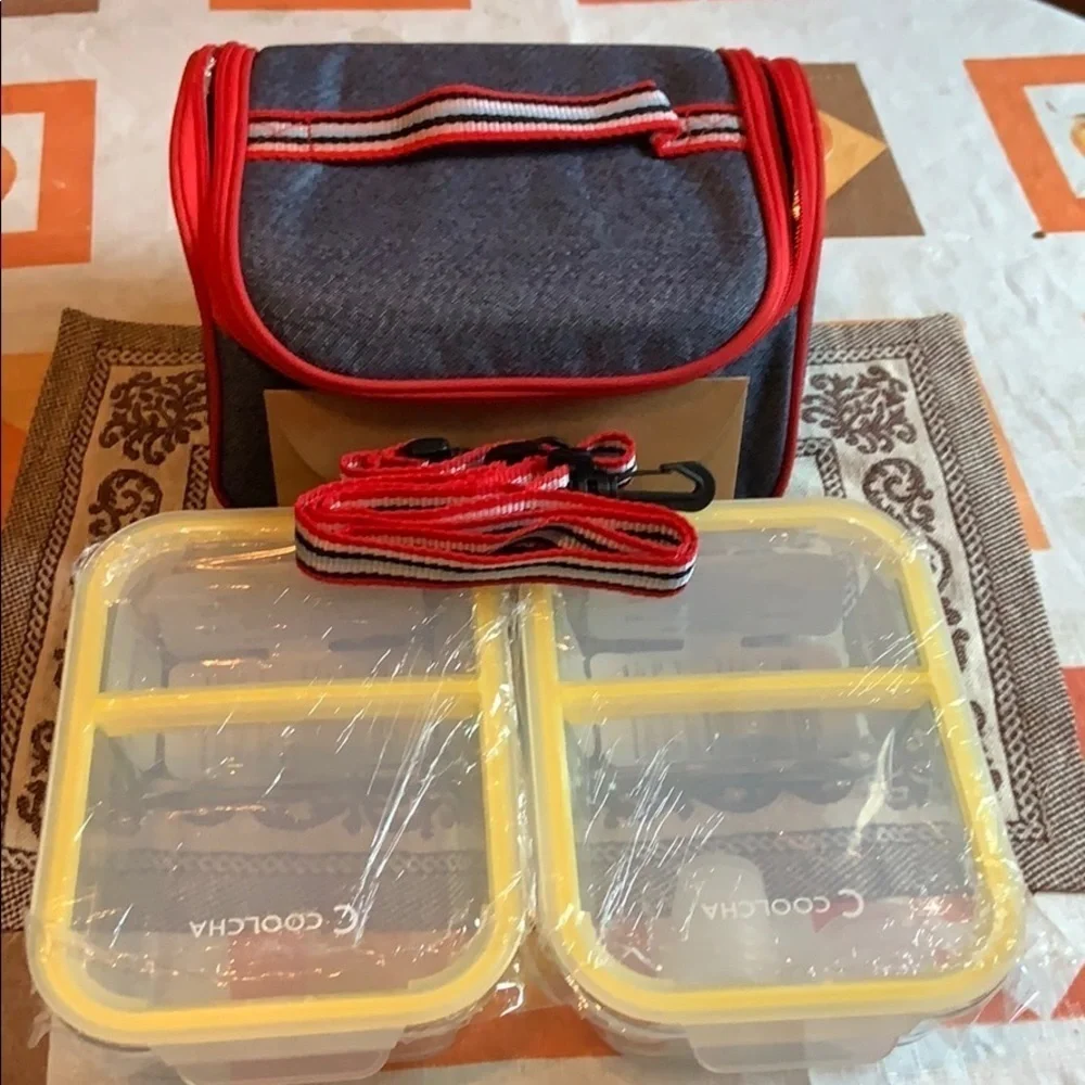 Coolcha lunchbag with glass food containers